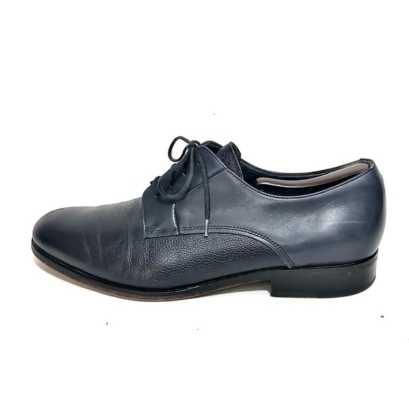 LANVIN Navy Blue Leather Derby main image 8